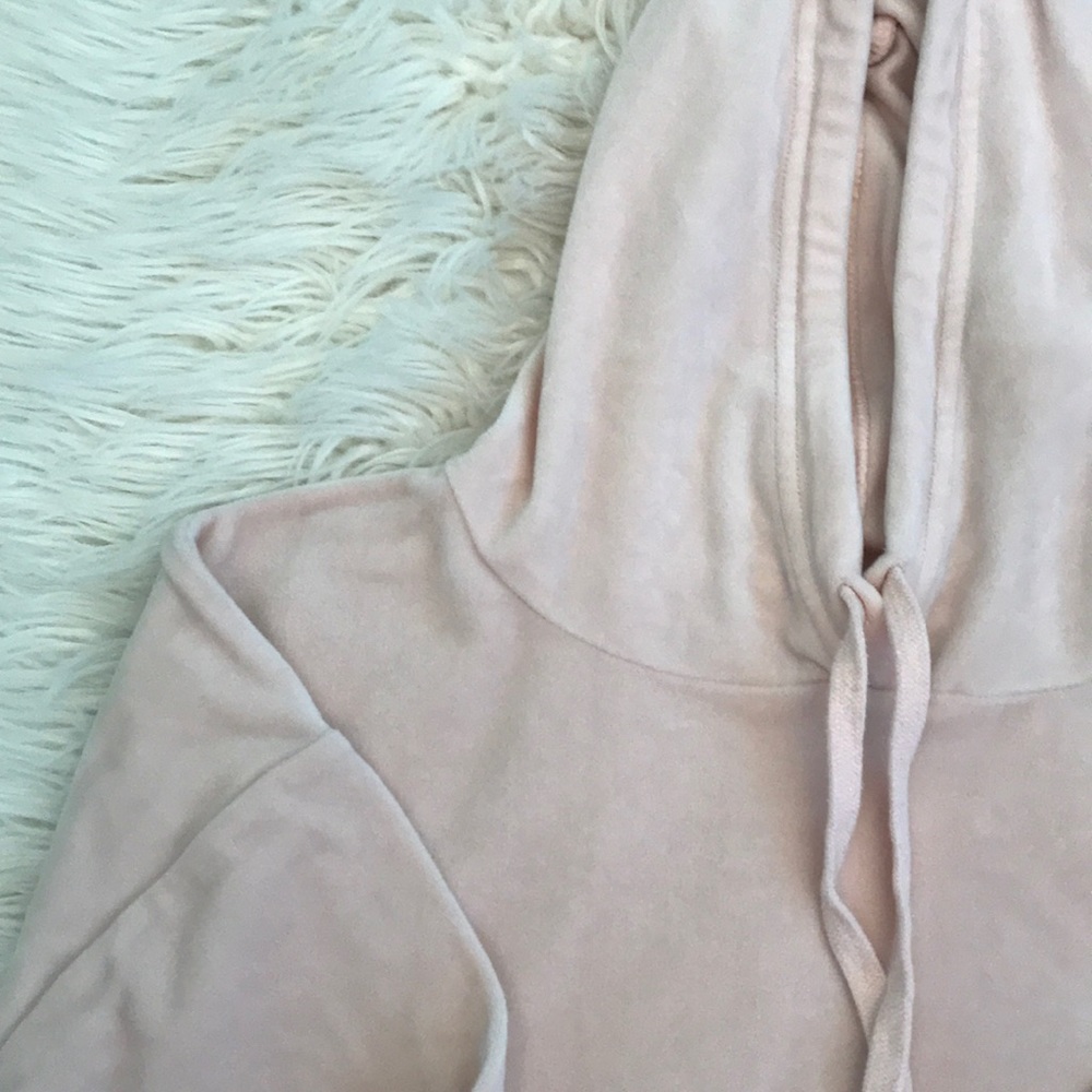 Blush colored cropped hoodie